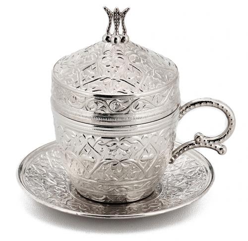 Турецкая чашка 110 мл (Светлое серебро)
