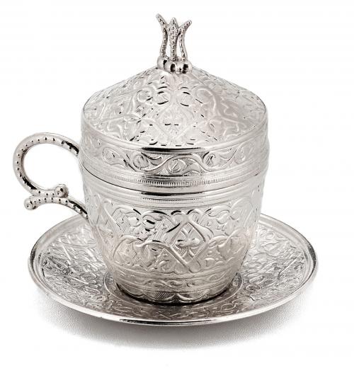Турецька чашка 110мл (Світле срібло) фото #2