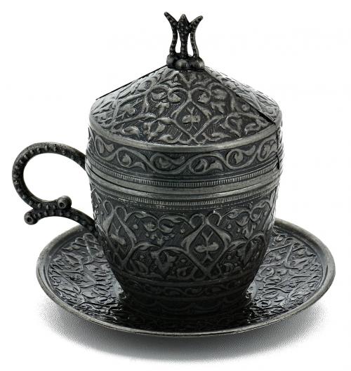 Турецька чашка 110мл (Темне срібло) фото #2