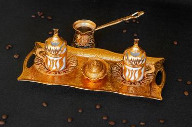 Турецкий набор с туркой 60мл (Золото) фото #1